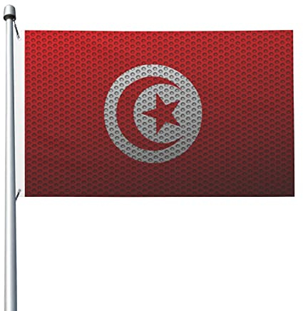 Drapeau De La Tunisie Avec Œillets Drapeau De Jardin Durable Garden Flag Décoration Pour Pelouse Balcon Porche 90X150Cm