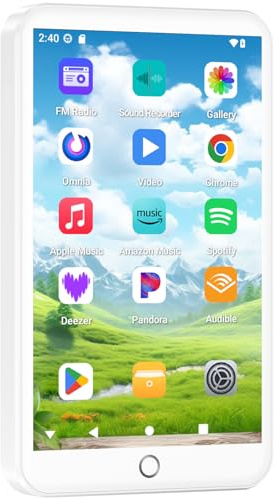 Fanvace 96GB MP3 Player with Bluetooth and WiFi, Android 13 MP3 MP4 Player with 4 Touchscreen and Speaker, 3GB RAM & 32GB ROM, Spotify Music Player with Audible, Amazon Music, Play Store
