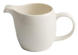 Salsera Jarra de porcelana blanca con boca puntiaguda for café y leche, asa, multiusos, for salsas salseras(Grande)