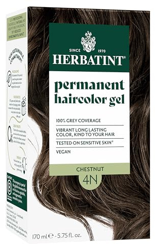 Herbatint Permanent Hair Dye For Women - 4N Chestnut - For Up To 100% Gray Coverage of Resistant Gray Hair - Ammonia-Free, Alcohol-Free & Vegan - Salon Influenced Hair color 5.75 fl oz