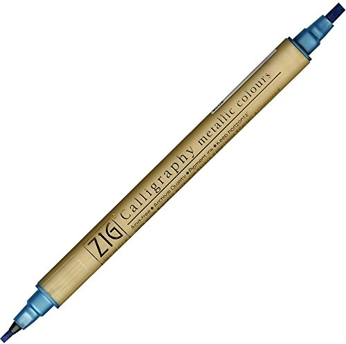 Kuretake Zig MS8400125 Memory System Metallic Twin Marker Calligraphy Pen - 2.0mm & 3.5mm