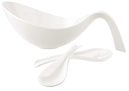 Villeroy und Boch Flow Salat-Set, 3-teilig, Premium Porzellan, Weiß
