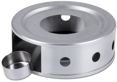 CHG 3421-00 Stövchen aus mattiertem Edelstahl-rostfrei, Durchmesser 15 cm, Höhe 5 cm