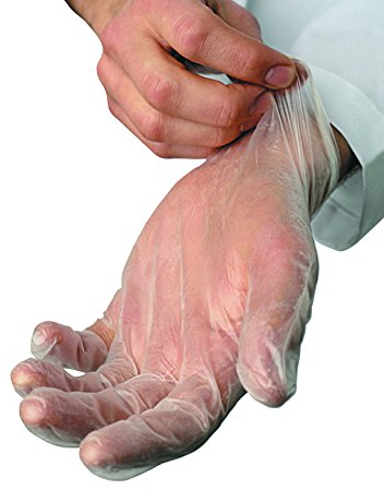 100 (1 Box) x Vinyl Latex Powder Free Gloves Disposable Clear Food Medical etc. (Large)