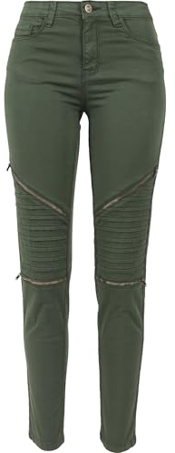 Urban Classics Dambyxor, dam, stretch, bikerbyxor, Grön (Olive 176), 26W