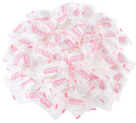 - Mascarilla facial de papel desechable comprimido para hacer mismo, para el cuidado de la piel, 100 unidades (color aleatorio)