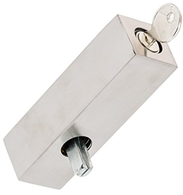 C & F Köhn Design GmbH & Co. KG Abschließbarer Fenstergriff | V2A Edelstahl matt | Stiftlänge 35 mm + 43 mm | ohne Griff