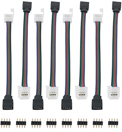 GTIWUNG 4pin RGB del connettore di Estensione Cavo per 10mm 5050 RGB LED Light Strip, RGB Connettore di Luce Striscia, Connettore Maschio a 4 pin