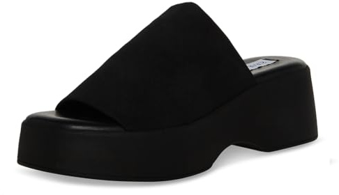 Steve Madden Slinky30 - Sandali con zeppa da donna, nero, 37 EU