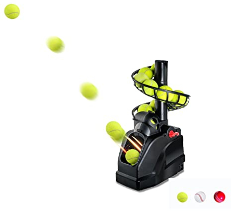 Macchina Da Tennis Trainer(Può contenere 10 Palline) Tennis Allenamento Da Solo per l'autoallenamento, Principianti/Bambini/Allenatore/Casa/Campo/Garage/Ufficio,AC e Batteria
