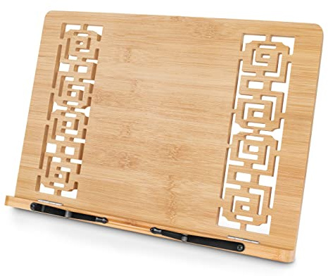 Maverton Pupitre Livre - Support de Lecture pour femme - 24cmx39cm - Bois de bambou - Angle d'inclinaison réglable - Pour des livres de cuisine - Pour Anniversaire - Pour Hommes