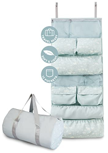 BabytoLove Spjälsäng & Caddy Organizer | Bekväm Baby Essentials-arrangör | Resa med baby | Grön tropik