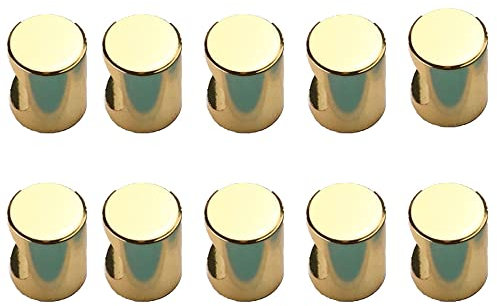 10 Pcs Gold Cylinder Cabinet Knobs, Single Hole Aluminum Alloy Hardware Knobs Fit for Cupboard, Drawer, Wardrobe, Kitchen