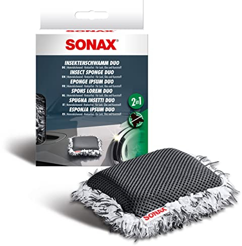 Sonax Spugna Elimina Insetti (1 Unità) per la Rimozione Senza Graffi e nel Rispetto dei Materiali di Residui di Insetti, Escrementi di Uccelli e lo Sporco Ostinato, Art.N. 04272000