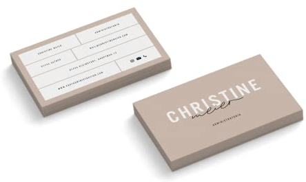 Visitenkarten personalisiert | Design Administratorin | 2-seitig | Querformat | Menge + Farbe + Papier zur Auswahl | selbst gestalten | hochwertiger Druck | 350 g Qualitätsdruck (Orange, 50 Stück)