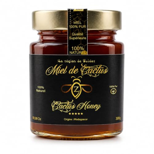Zayti Honig aus Madagaskar-Kaktus, 300 g, 100 % natürlich, geerntet in der Provinz Tulear, am Rande des Flusses Fihernana, ein seltener und einzigartiger Honig