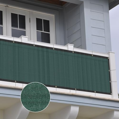 ZGR HOME&GARDEN 3' x 16' Privacy Fence Screen Heavy Duty Windscreen Cover Shade Net Cloth Fencing Fabric Mesh Tarp with Brass Grommets and Cable Zip Ties, 160 GSM 90% UV Blockage, Green