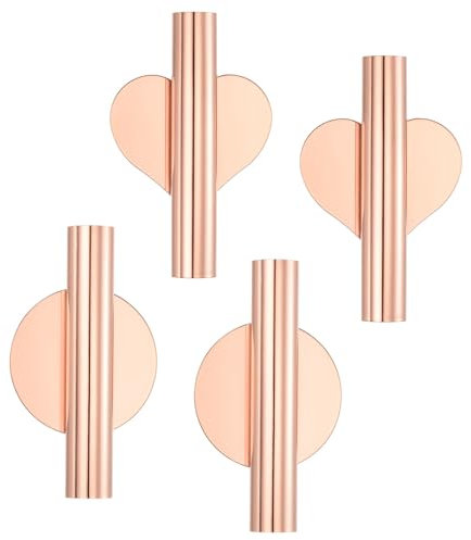 PATIKIL Wandblumenvase Röhre, 4 Stück/2 Set Metall Blumenvasen Wandmontierte Blumenvase Röhren für getrocknete Blumen Vase Ständer zur Blumendekoration, Roségold