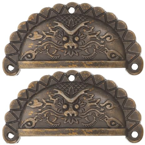 Housoutil Poignées De Placard Vintage Tête De Lion En Cuivre Antique 7 Cm Poignées De Tiroir Pour Meubles Cuisine Et Décoration Intérieure 2 Pièces