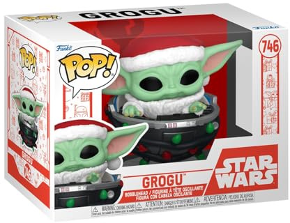 Funko POP! Star Wars: The Mandalorian Holiday - Grogu in Pram | Offizielles Sci-Fi Merch - Vinyl Sammelfigur als Regal Deko - Geschenkidee zum Geburtstag für Fans und Sammler