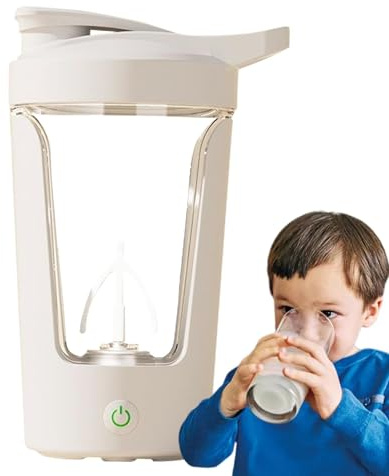 Botella mezcladora de proteínas, batidora eléctrica de proteínas, botella mezcladora eléctrica sin esfuerzo | Vasos mezcladores recargables USB C, botellas licuadoras portátiles para batidos de
