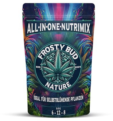 Frosty Bud Nature ALL-IN-ONE Autoflower Dünger (NPK 6-12-8) – 100% Organischer Dünger für Cannabis | Langzeitwirkung | Living Soil-kompatibel | Für Indoor- & Outdoor-Grows