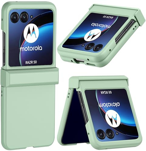 NINKI Cover per Motorola Razr 50 con protezione dello schermo, cover per moto Razr 2024, sottile custodia per moto Razr 2024, con protezione della cerniera, ottima presa in mano per moto Razr 50,