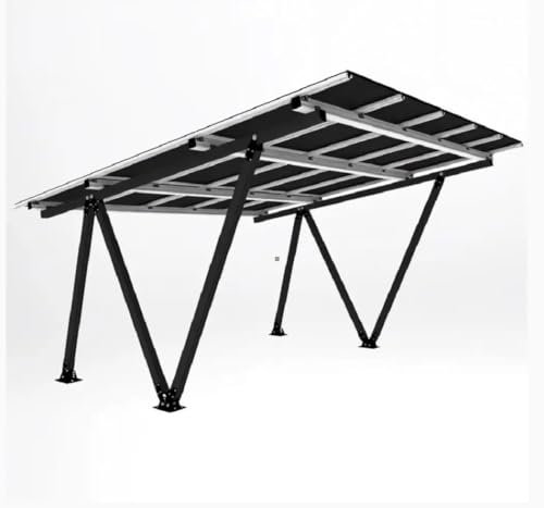 NAKA PV Carport Alu Solar Photovoltaik Solarmodule 5x7 m 15x Doppelglas PV Module ca 6,5kWp X4 Aluminium Eloxiert Schwarz