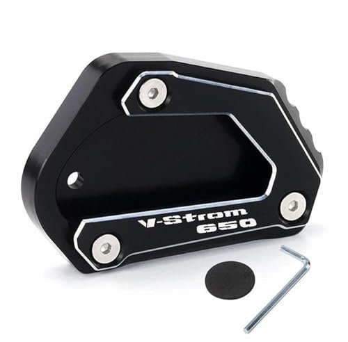HYRHEV Motorrad-Stützplatte Seitenständer-Verlängerungspolster V-Strom 650/XT DL650 VSTROM650 XT DL 650 2004-2022 Stützplatte(V-Strom 650 Black1)