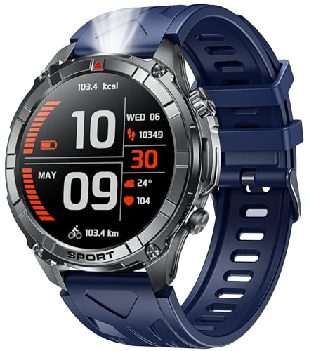 Reloj Inteligente Hombre Smartwatch con Llamadas - 1.52 Redondo Deportivo Smart Watch Men con Pulsometro Presion Arterial 100+ Modo Deportivo Pulsera de Actividad IP68 Impermeable para iPhone Android