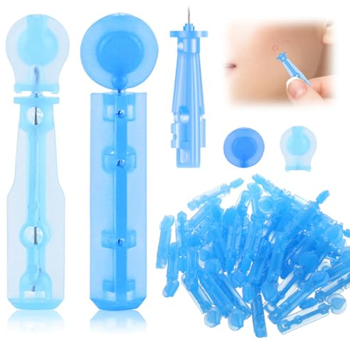 GXGM 100 Stück Mitesser-Makel-Entferner, 28G Blutlanzetten, Werkzeug Komedonenentfernung Whitehead-Mitesser-Entferner-Set Für Den Schönheitssalon Zu Hause (2Form)