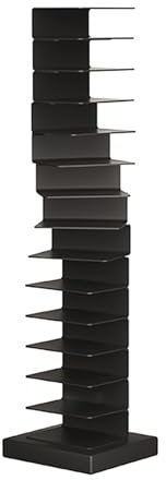 ZYZSY Unsichtbares Bücherregal, CD DVD Regal, Bücherregal kinderzimmer Platzsparendes, vertikaler Bücherturm für Wohnzimmer, Schlafzimmer, Heimbüro(Black,35x143cm/14x56in)