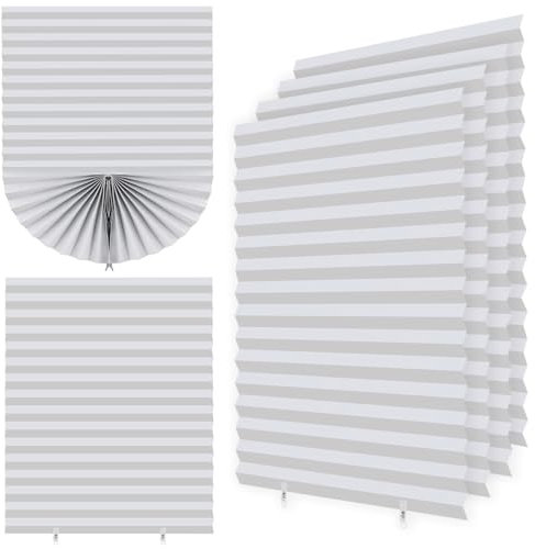 4 Pack Stick-On Blackout Shades, Temporary No-Drill Paper Curtains for Bedroom, Bathroom and Home Use – Easy Fit (White, 90W x 180H cm)