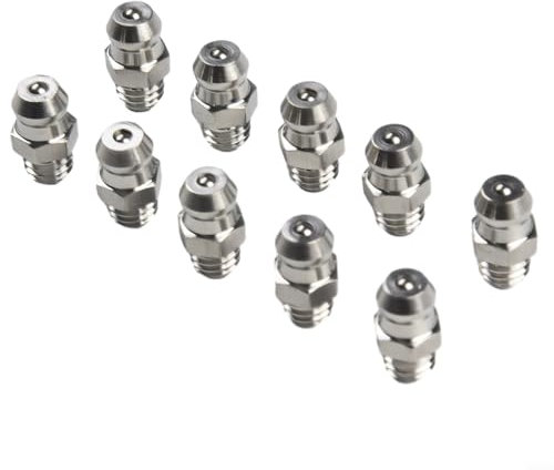 Zeroupshop 10 piezas de acero inoxidable 201 recto hidráulico engrasado racor, rosca métrica M6x1mm boquilla de grasa hidráulica, para accesorio de rodamiento