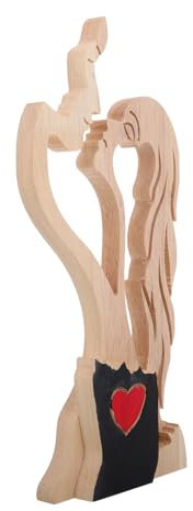 Anneome Wooden Love Sculpture Handgefertigte Holzfigur Eines Verliebten Paares Romantische Dekoration Für Hochzeiten Valentinstag Und Jubiläen Einzigartiges