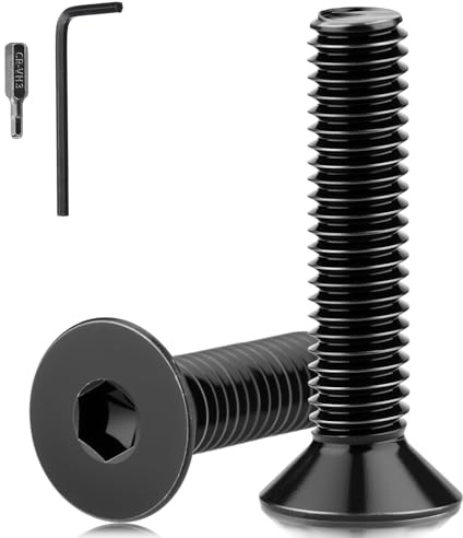 Mbsomnus 30 Piezas Tornillo Avellanado Hexagonal M5x45 mm Tornillos de Cabeza Allen Plana Acero Inoxidable V2A V2A, DIN 7991/ISO 10642 Rosca Completa Para Reparación de Máquina de Muebles