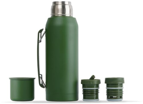 BALIBETOV thermal flask for mate - Vacuum Insulated With Double Stainless Steel Wall - BPA Free - A Thermic bottle Specially Designed for Use With Mate Cup or Mate Gourd (33.8 fl oz, Green)