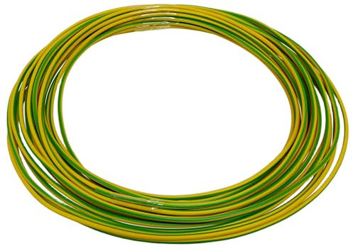 Manicotto per cavi da 2 mm, colore verde/giallo, da utilizzare con cavi gemelli e di terra, articoli nudi, ecc. (10 metri)