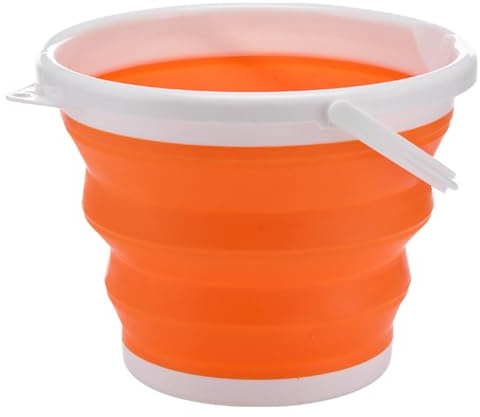 Klappbarer Eimer Klappbarer Wanne -3L tragbarer Kleiner Eimer für Camping, Strand, Autowäsche & Outdoor, Platzeinsparung Angeln Sandkasten Camping(Orange)