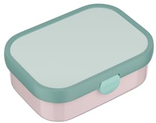 Mepal - Lunchbox Campus - Bento Lunchbox Für Kinder - Brotdose Mit Bento-Fach & Gabel - Meal Prep Box Mit Clip-Verschluss - Spülmaschinenfest - 750 Ml - Cool Pink mit Cool Mint-Deckel