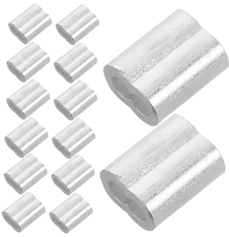 BESTOYARD 100pezzi Manicotti di Crimpatura in Alluminio Clip di Gestione Cavi Doppio Foro Morsetti di Crimpatura per Cavi Metallici per Uso Industriale e Domestico
