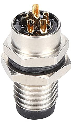 Glomora Connecteur de Bougie Glomora M8 Aviation 6pin, Coque en Laiton IP67 Pobite mâle à 360 ° entièrement blindée pour Socket mâle