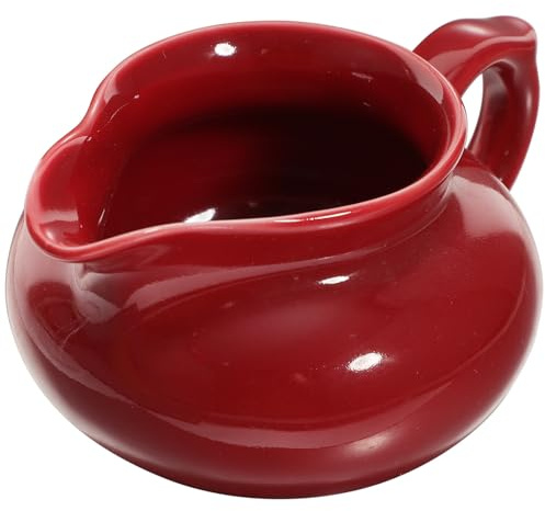 EXAOMBLE Bricco per Salsa in Ceramica Rossa Multifunzione, Resistente per Brodi e Salse, per Feste di Inaugurazione e Uso Familiare