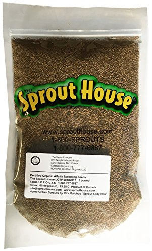 The Sprout House Alfalfa Sprouting Seeds Organic Non-GMO 1 LB