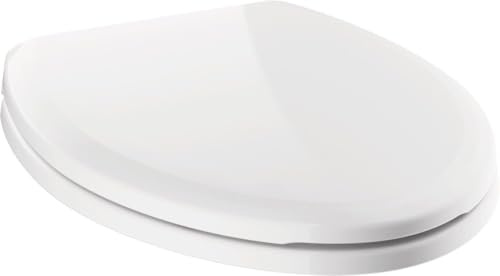 Delta Faucet Sanborne Elongated Standard Close Toilet Seat - 810902-WH - Durable, Comfortable Toilet Seat with Non-Slip Bumpers - White