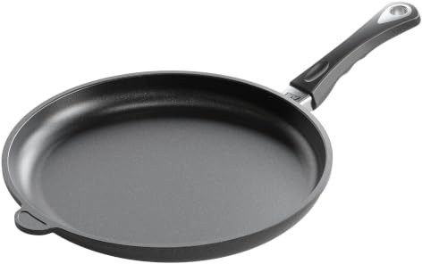 AMT Gastroguss Bratpfanne 32 cm Ø Schwenkpfanne 4 cm hoch, fester Stiel, induktionsgeeignet, Lotan® Antihaft-Veredelung, Gusspfanne (Aluguss), AMZN-I-432