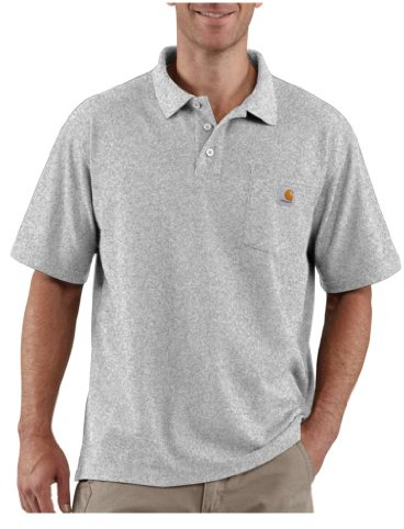 Polo de travail avec poche pour hommes Carhartt K570 - Coupe originale, S, gris, 1