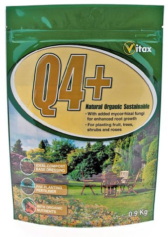 Vitax Q4+ Q4 Plus Fertiliser Plant Food Feed 0.9kg For Fruit Veg Flowers Roses