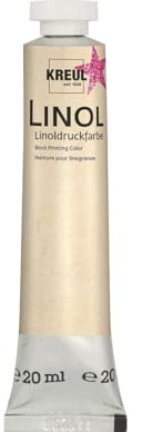 Kreul 15709 - Linoldruckfarbe auf Wasserbasis, für den Handdruck von Holz-, Kork- und Linolschnitten auf Japan-, Bütten- und anderen saugfähigen Papieren, 20 ml Tube, magenta