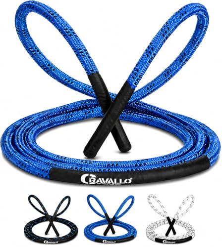 Cravallo® Springseil I 3 Meter Fatburner Speed Jumping Rope I Erwachsenen Profi Skipping Seil I Ideal zum Boxen, Ausdauer Sport, MMA, HIIT in Schwarz, Blau und Weiß